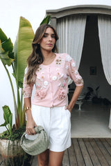 CASAQUETO DE TRICOT FLORAL HAIDY