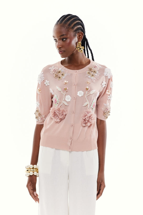 CASAQUETO DE TRICOT FLORAL HAIDY