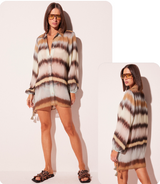 CHEMISE CURTO LISTRADO TIE DYE