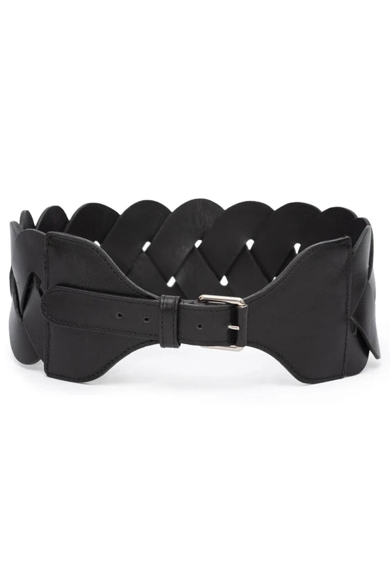 CINTO TRESSE COURO PRETO