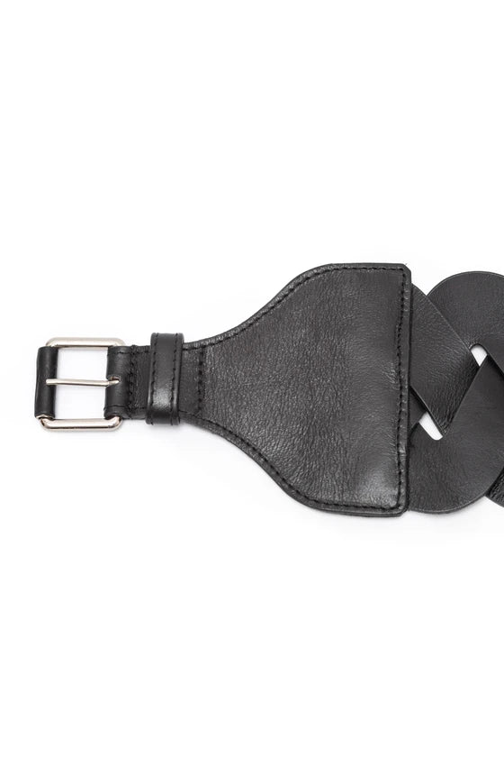 CINTO TRESSE COURO PRETO