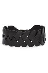 CINTO TRESSE COURO PRETO