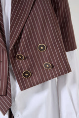 CONJUNTO CALÇA E CASAQUETO LISTRADO
