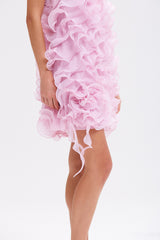 VESTIDO PAT BO ROSA DETALHES ONDAS CORPO