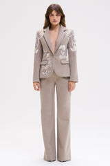 BLAZER CINZA COM FLORES BORDADAS PATBO