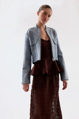 JAQUETA COM RECORTES DENIM