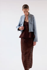 JAQUETA COM RECORTES DENIM