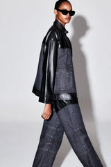 JAQUETA JEANS COURO VICKY
