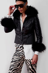 JAQUETA PUFFER PELE PRETO