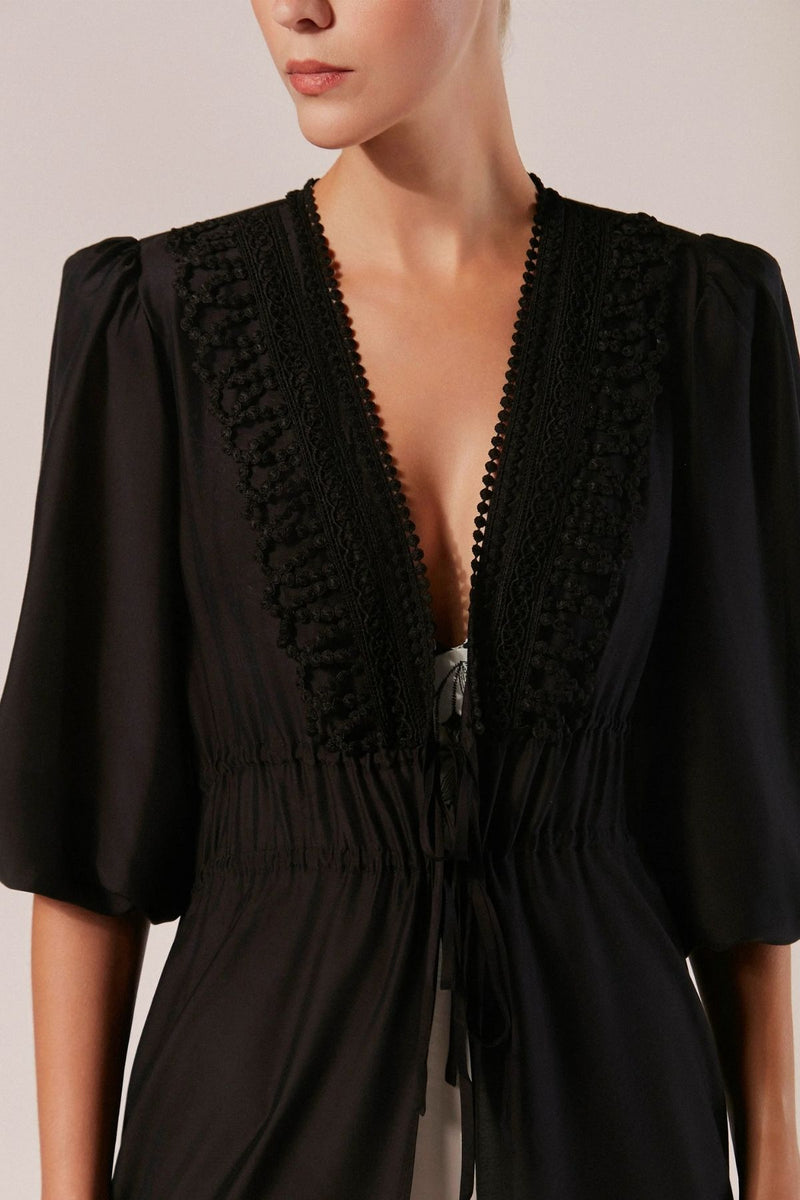 KAFTAN LONGO COM MANGAS 3/4 CIPRESSO