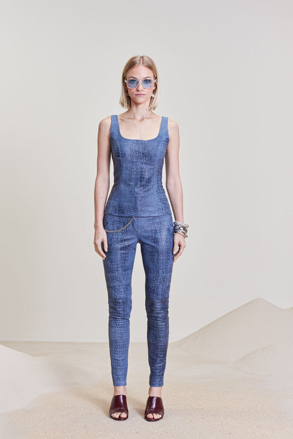 REGATA DECOTE U COURO E HELANCA CROCO NAVY