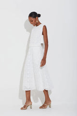 BLUSA EM TULE BORDADO BRANCO