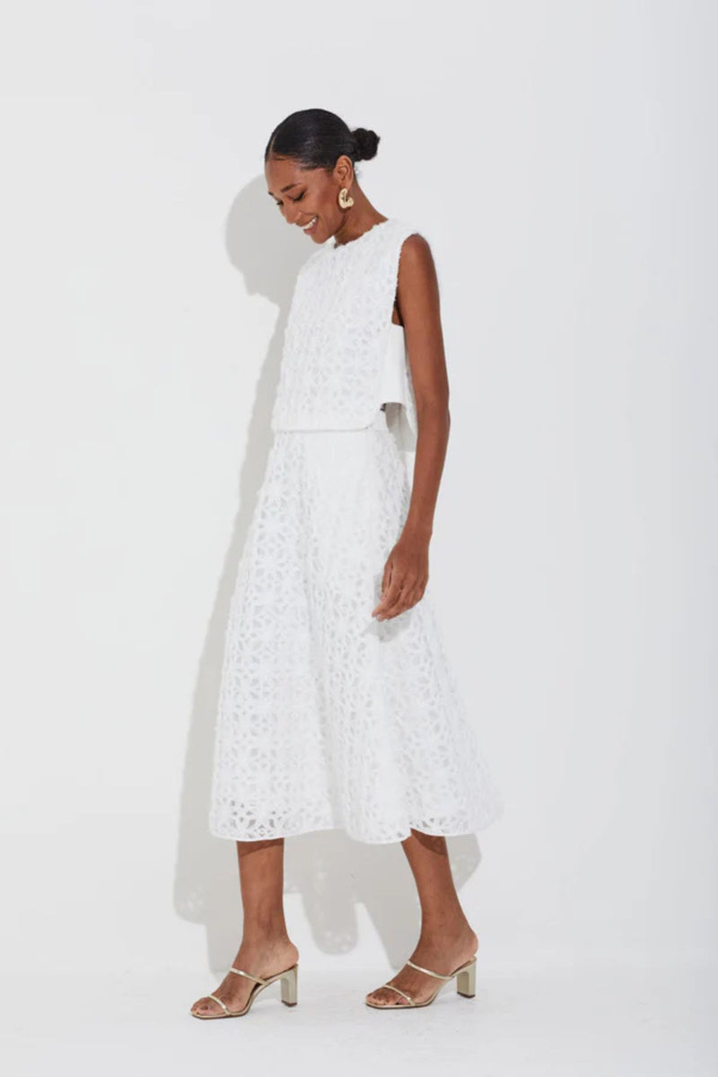 BLUSA EM TULE BORDADO BRANCO