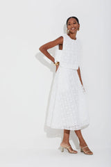 BLUSA EM TULE BORDADO BRANCO