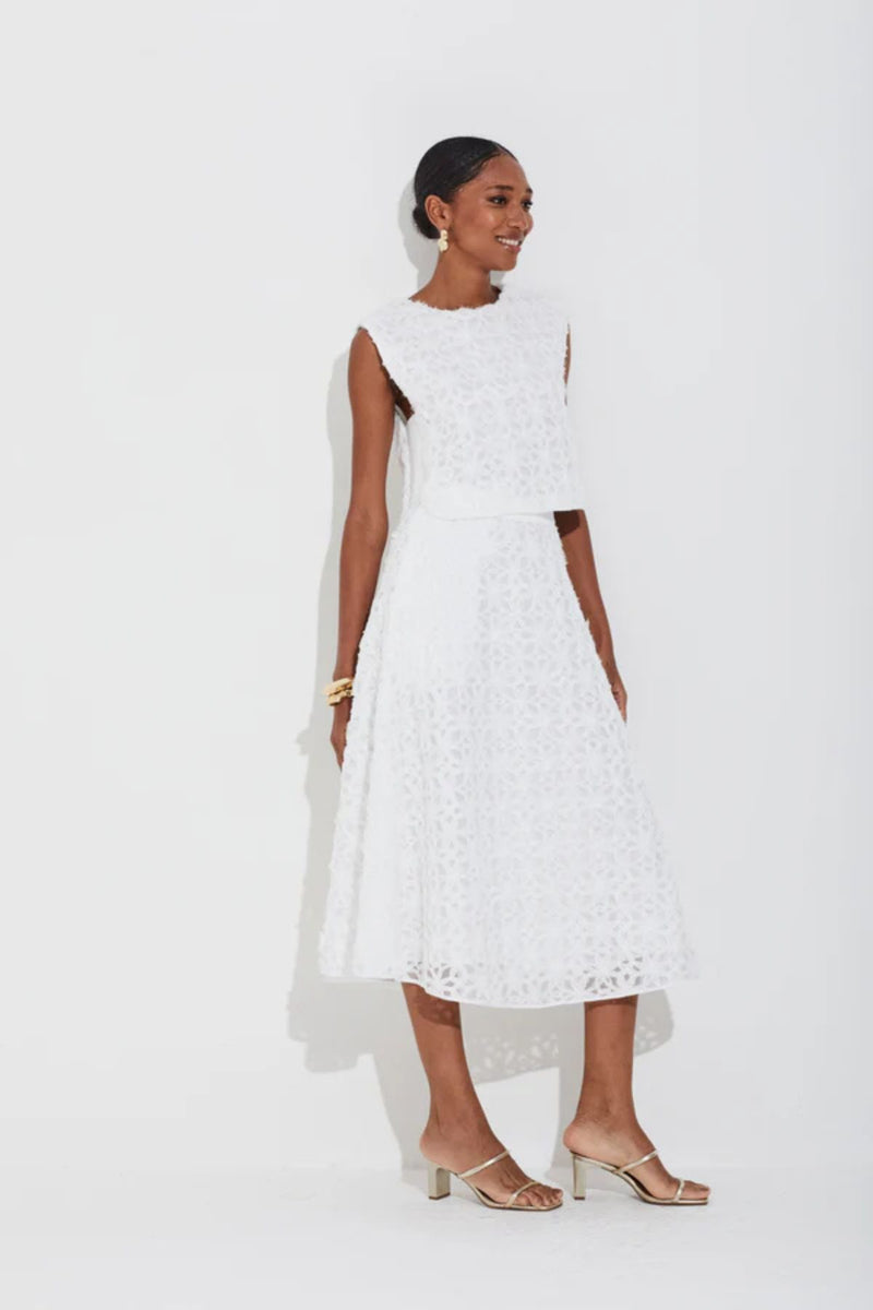 BLUSA EM TULE BORDADO BRANCO