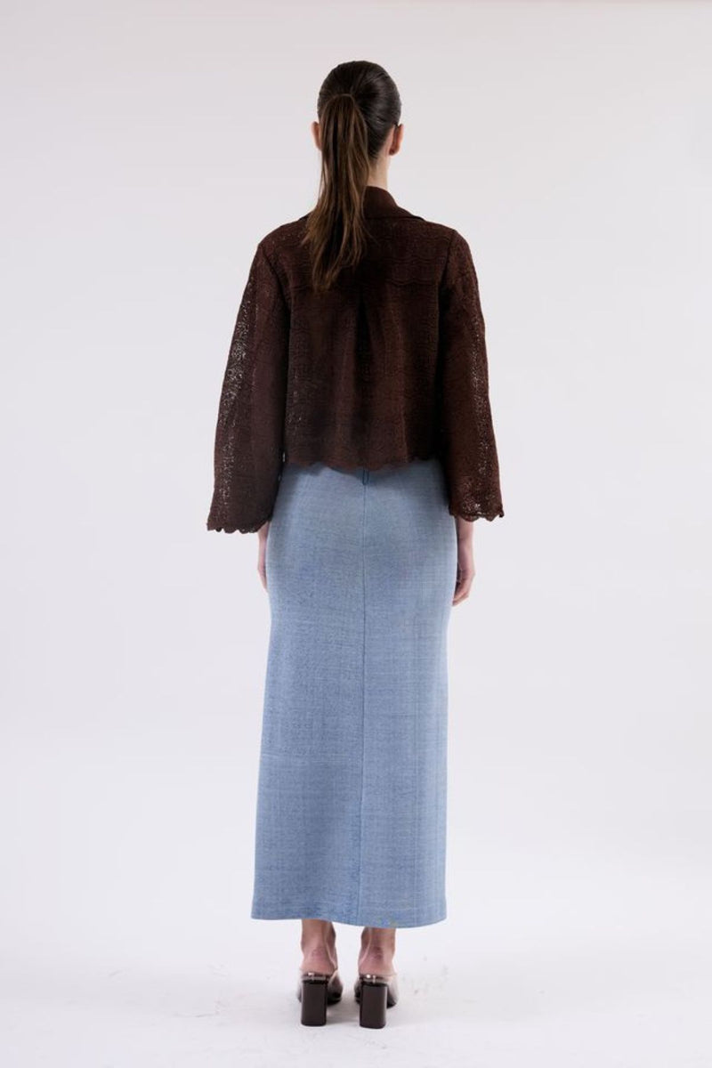 SAIA LONGUETE FENDA DENIM