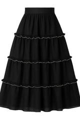 SAIA BABADOS MAXI MIDI SATIN PRETA