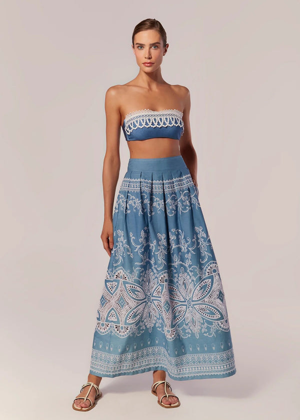 SAIA LONGA PREGAS DENIM