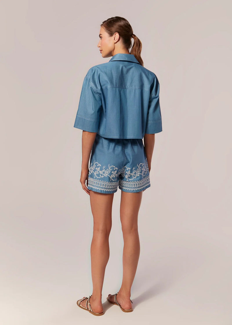 CAMISA CURTA MANGA DENIM