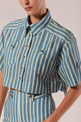 CAMISA CURTA LISTRAS DRAPPO