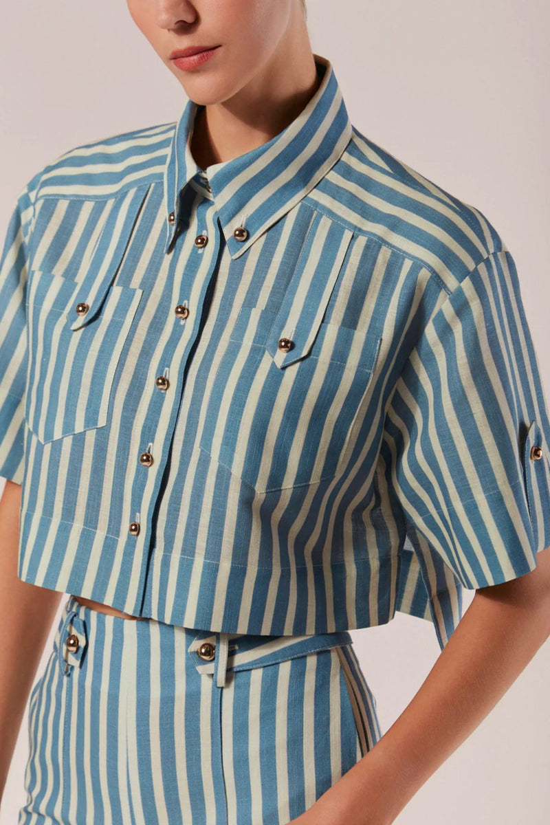 CAMISA CURTA LISTRAS DRAPPO