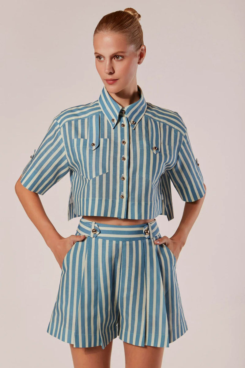 CAMISA CURTA LISTRAS DRAPPO