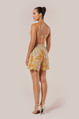 SHORT CURTO LISTRAS BORDADA ANIMA