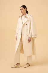 TRENCH COAT EM TECIDO AREIA