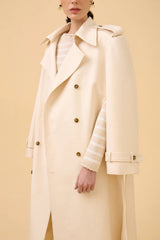 TRENCH COAT EM TECIDO AREIA