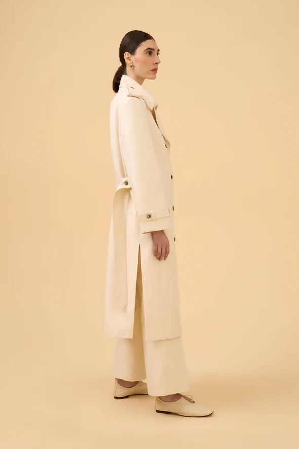 TRENCH COAT EM TECIDO AREIA
