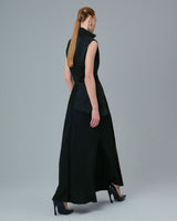 VESTIDO CREPE ESTONADO PRETO DUNA