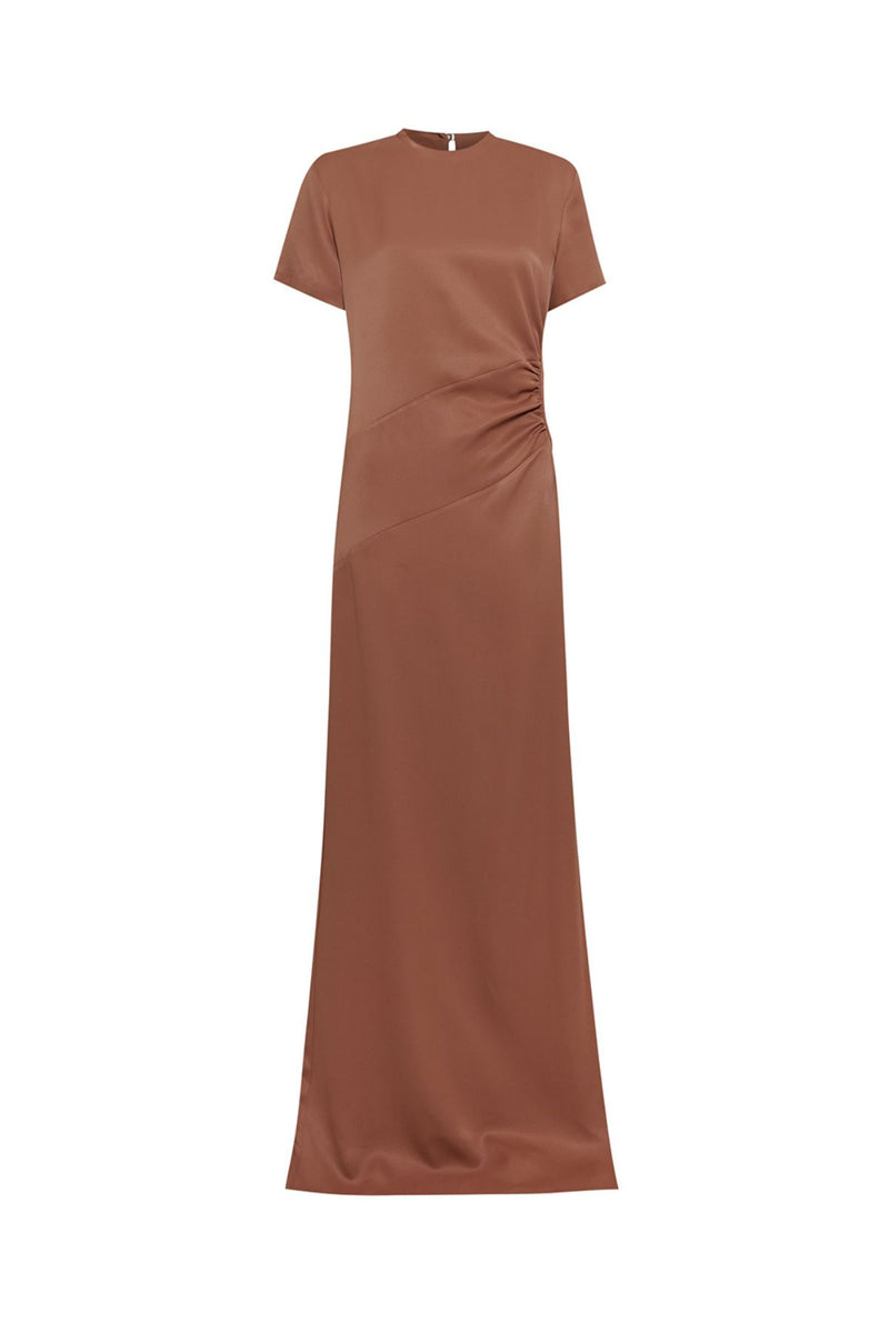 VESTIDO CREPE GLAM MOCHA