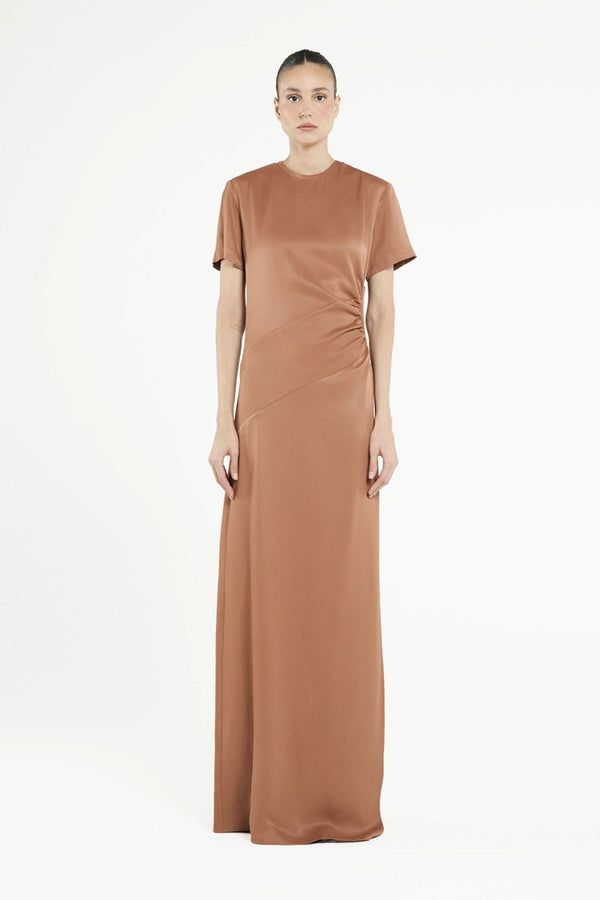 VESTIDO CREPE GLAM MOCHA