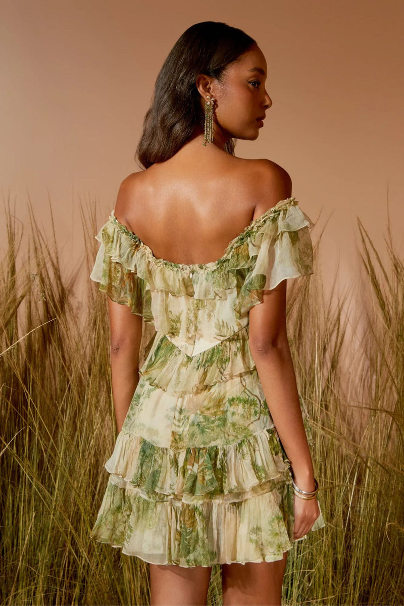 VESTIDO CURTO RECORTES ESTAMPADO