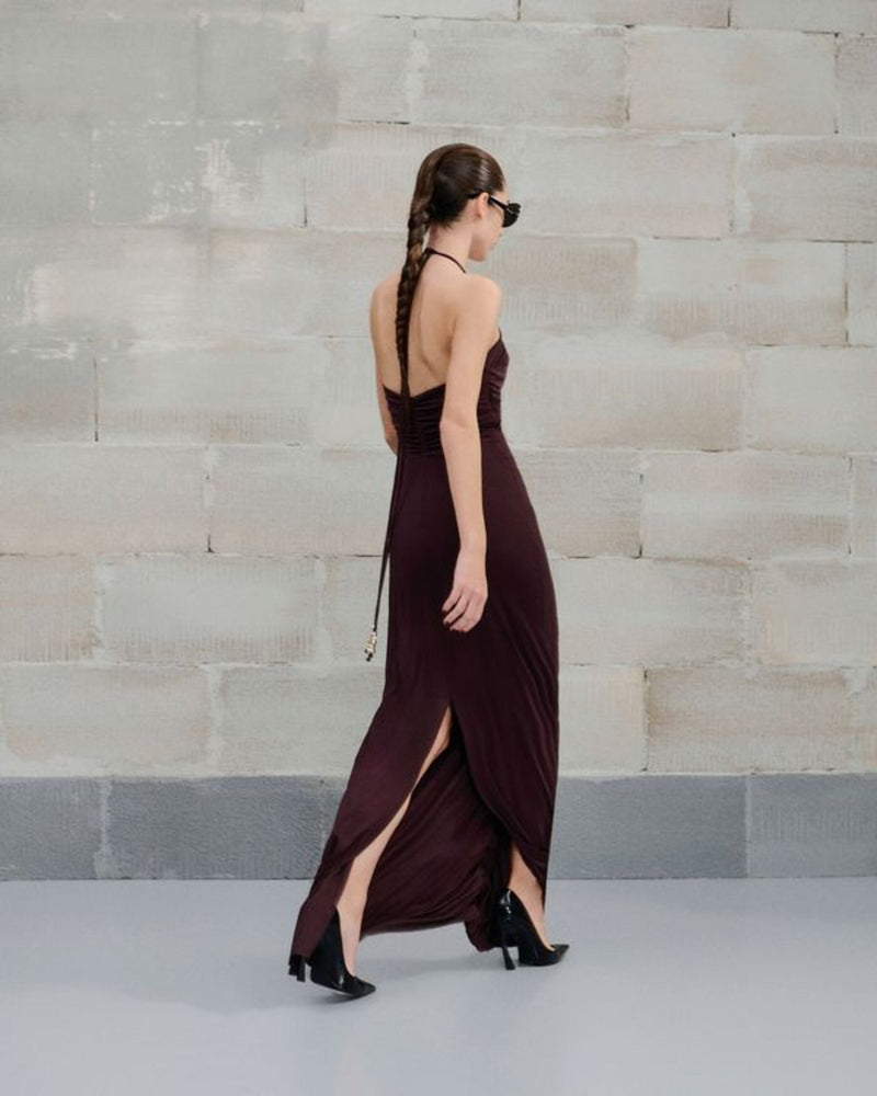 VESTIDO JERSEY DESTIN MARROM