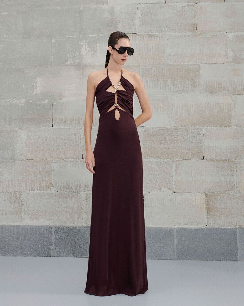 VESTIDO JERSEY DESTIN MARROM