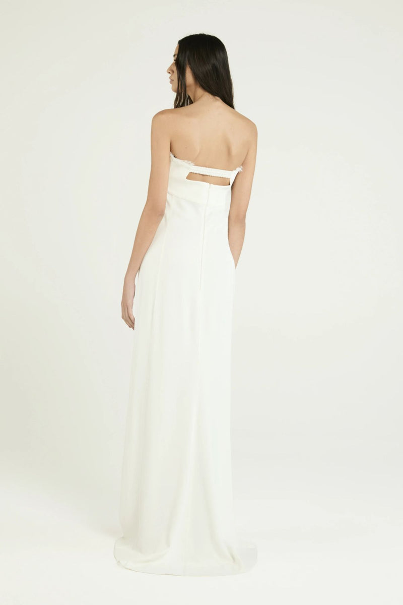 VESTIDO CREPE JIAS OFF WHITE