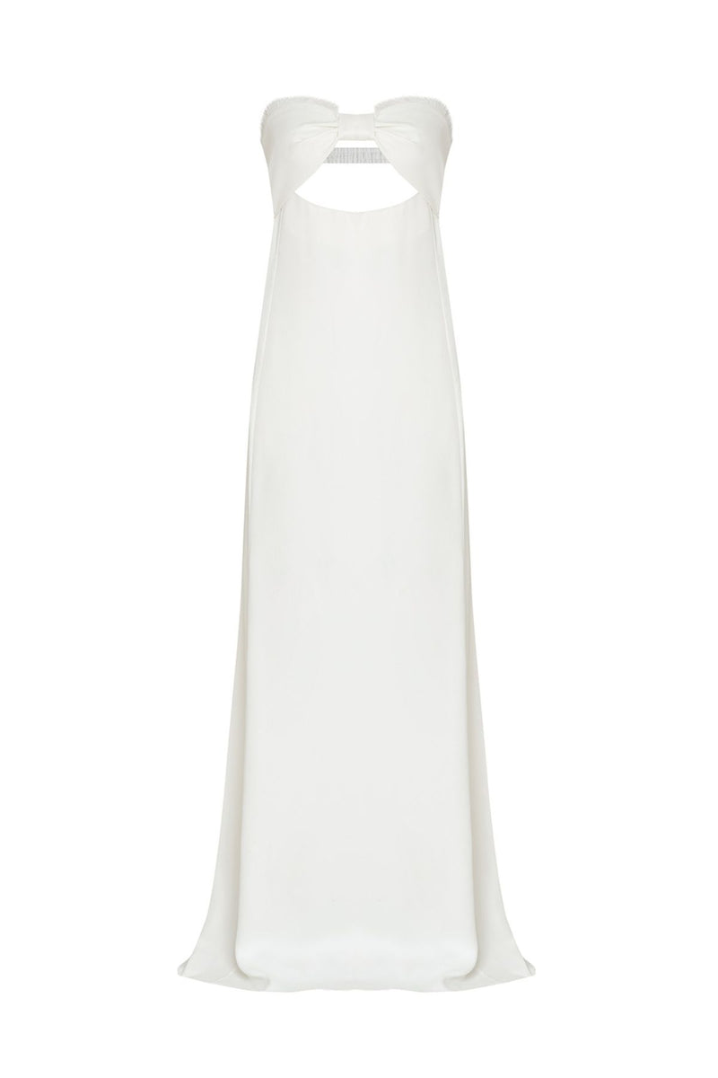 VESTIDO CREPE JIAS OFF WHITE