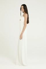 VESTIDO CREPE JIAS OFF WHITE