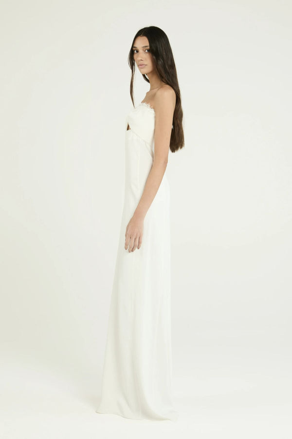 VESTIDO CREPE JIAS OFF WHITE