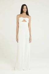 VESTIDO CREPE JIAS OFF WHITE