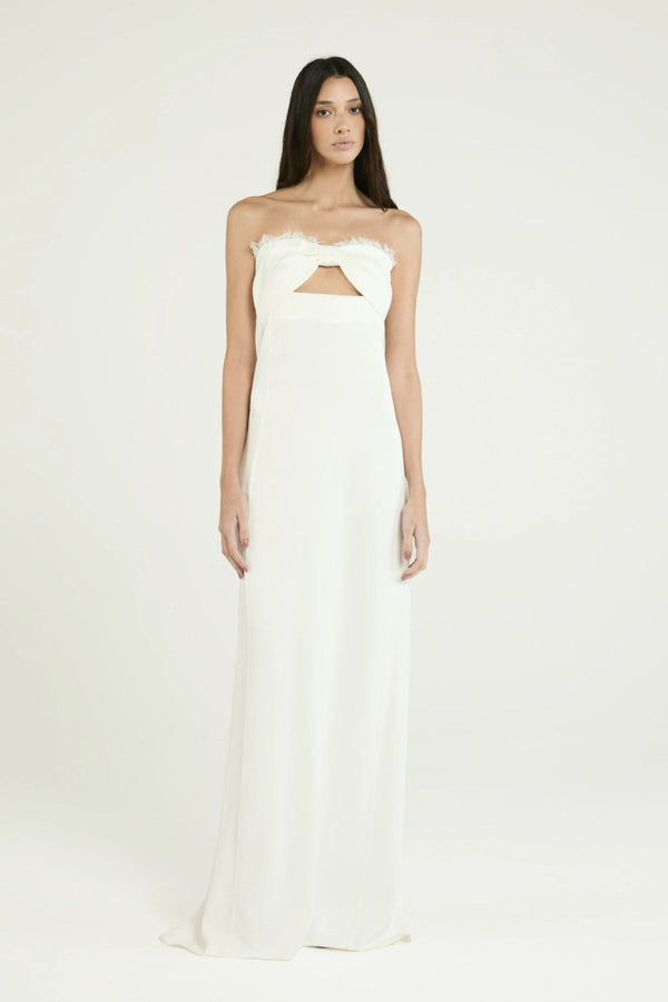 VESTIDO CREPE JIAS OFF WHITE