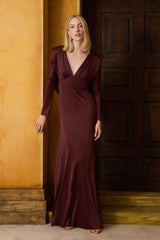 VESTIDO LONGO JERSEY CAFÉ