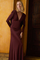 VESTIDO LONGO JERSEY CAFÉ