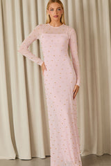 VESTIDO LONGO SARAH BORDADO ROSE