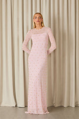 VESTIDO LONGO SARAH BORDADO ROSE