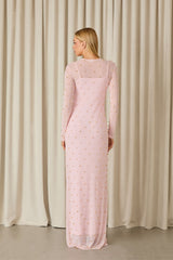 VESTIDO LONGO SARAH BORDADO ROSE