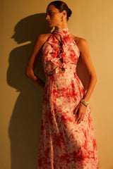 VESTIDO MAXI MIDI CAT EM SEDA