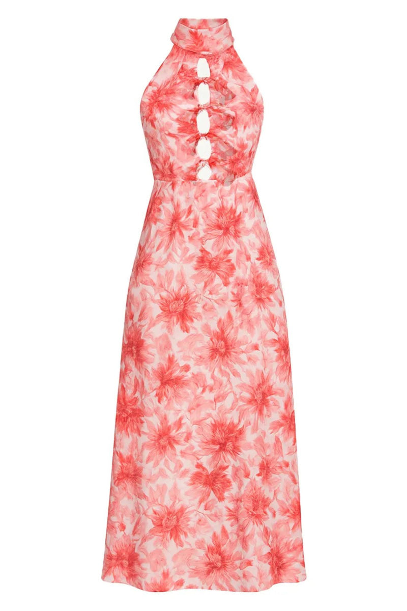 VESTIDO MAXI MIDI CAT EM SEDA