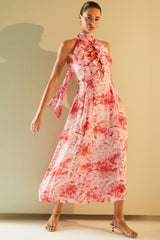 VESTIDO MAXI MIDI CAT EM SEDA